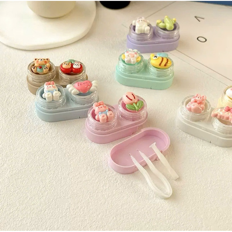 KHAY CHARM ĐỰNG LENS Thỏ hoa trái cây Muneyes