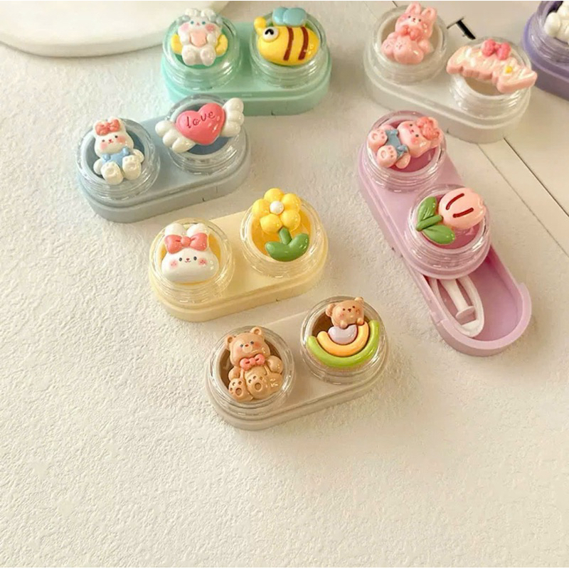 KHAY CHARM ĐỰNG LENS Thỏ hoa trái cây Muneyes
