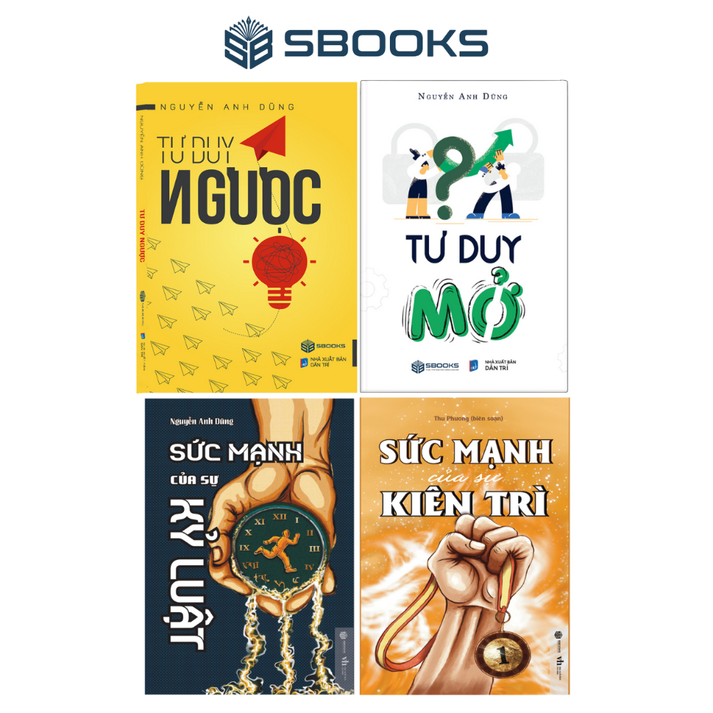 Sách Combo 4 Cuốn : Tư Duy Ngược + Tư Duy Mở + Sức Mạnh Của Sự Kỷ Luật + Sức Mạnh Của Sự Kiên Trì - SBOOKS