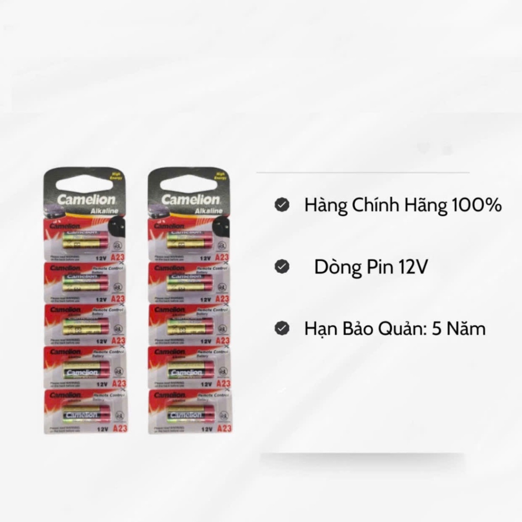 Vỉ 5 Viên Pin A23 Camelion / GP 12V Thay Khiển Remote Cửa Cuốn , Pin Chuông Cửa