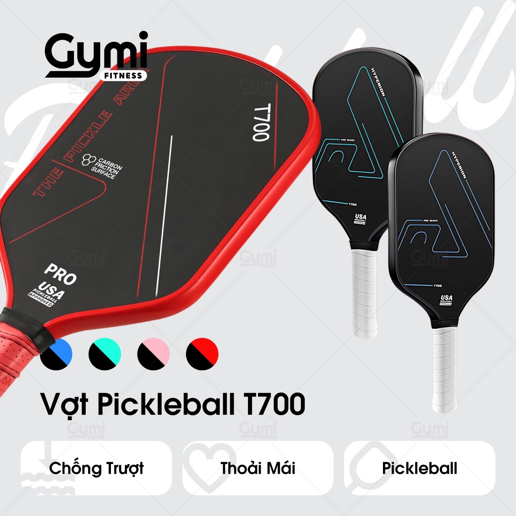 Vợt Pickleball T700 Pro Sợi Carbon - Khối Lượng Nhẹ, Mặt Nhám Bám Bóng, Năng Động Cho Nam và Nữ