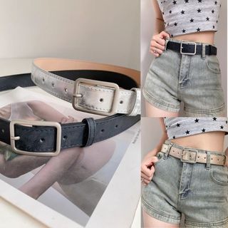 [🔥XƯỞNG SALE SẬP SÀN🔥] Thắt Lưng Nữ Dây Da PU Basic Mặt Khóa Vuông Đơn Giản Thời Trang TL02