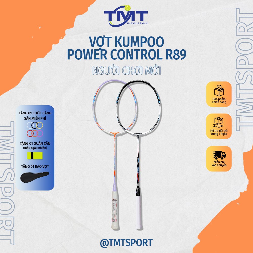 Vợt cầu lông Kumpoo Power Control R89 sợi carbon 4U G5 căng sẵn - Tặng ...