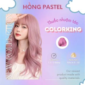 Thuốc nhuộm tóc màu PINK PASTEL, HỒNG PHẤN, thuốc nhuộm tóc cao cấp tại nhà tiện lợi COLORKING tặng kèm dụng cụ