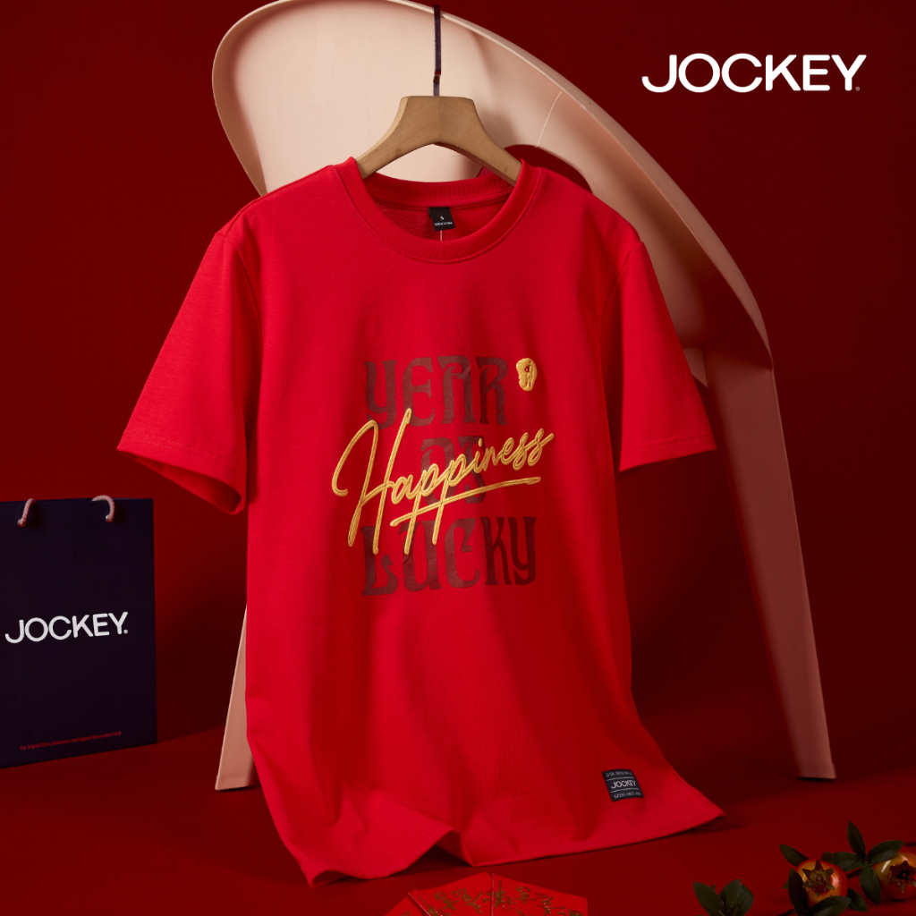 Ảnh Áo thun T-shirt đỏ Jockey cotton Happiness - J4100 1