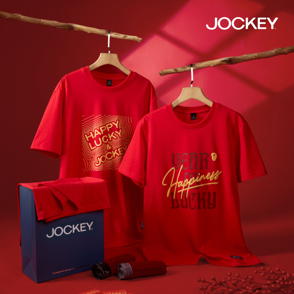 Ảnh Áo thun T-shirt đỏ Jockey cotton Happiness - J4100 3
