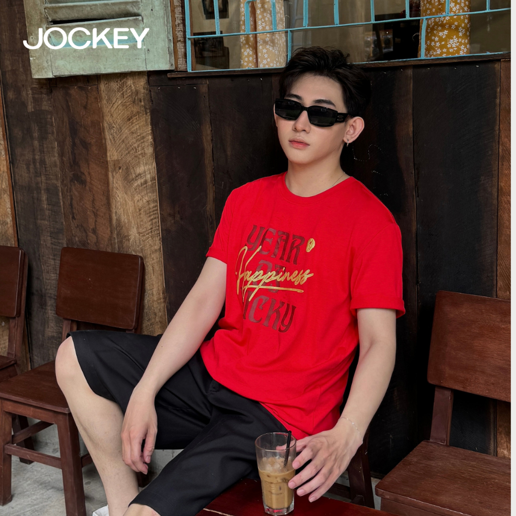 Ảnh Áo thun T-shirt đỏ Jockey cotton Happiness - J4100 4