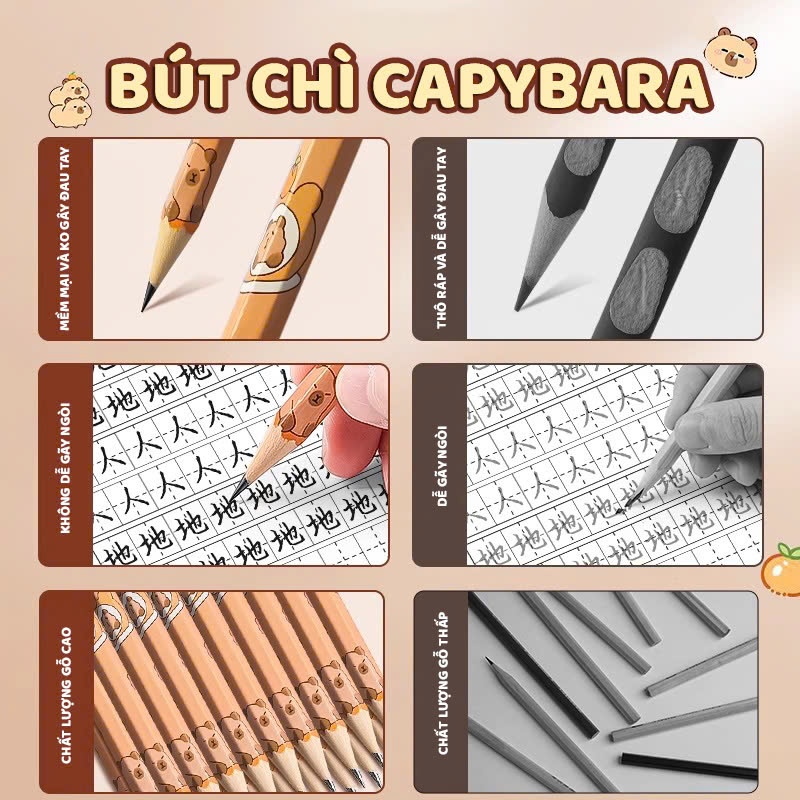 Bộ Bút Chì Thiết Kế Cute Bút Chì Chất Lượng Cao Dành Cho Học Sinh