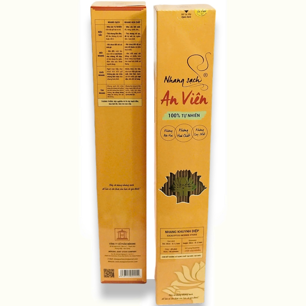 Nhang khuynh diệp An Viên 4 tấc (hộp 250 cây) - K4H250