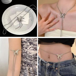 Vòng Choker Hình Bướm Dây Kéo 3 Trong 1 Đeo Cổ, Eo, Bắp Tay (Điều Chỉnh Được Kích Cỡ) N282