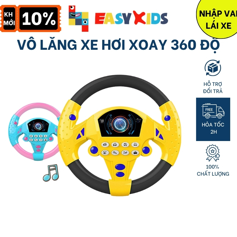 Vô Lăng Đồ Chơi Cho Bé Có Đế Hít Xoay 360 Độ Với 8 Chức Năng Âm Thanh Ô Tô