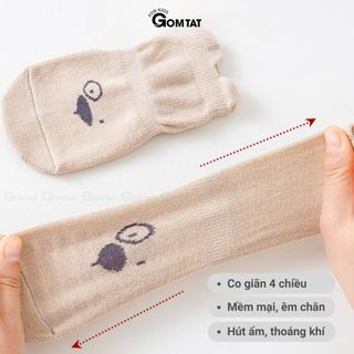 Combo 5 đôi tất tập đi chống trượt cho bé GOMTAT lót đệm silicon, an toàn cho da - YIQ-BC001-CB5