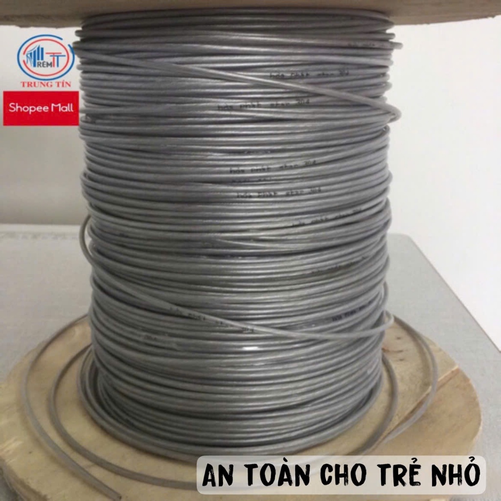 Cáp lưới an toàn Rèm Trung Tín 3mm 2,5mm lõi inox bọc nhựa siêu bền ...