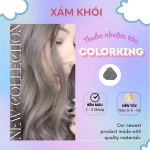 Thuốc nhuộm tóc màu XÁM KHÓI, thuốc nhuộm tóc cao cấp, kem nhuộm tóc tại nhà COLORKING tặng kèm dụng cụ
