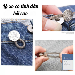 NÚT LÒ XO MỞ RỘNG EO QUẦN JEANS | SET 10 CÁI | KHUY CO GIÃN LINH HOẠT KHÔNG CẦN MAY TIỆN LỢI