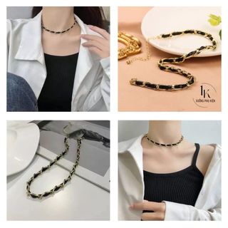 [🔥XƯỞNG SALE SẬP SÀN🔥] Vòng Cổ Choker Dây Da Đen Thiết Kế Đơn Giản Cá Tính Cho Nữ- Thời Trang N256