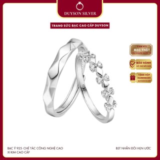 Nhẫn đôi bạc Ý 925 nam nữ Freesize DUYSON SILVER, nhẫn cặp bạc Ý S925 chỉnh được cỡ cá tính DRAGEUR .FS NDFS10
