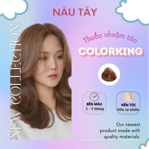 Thuốc nhuộm tóc màu NÂU TÂY không cần tẩy tóc, kem nhuộm tóc cao cấp tại nhà tiện lợi COLORKING tặng kèm dụng cụ