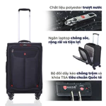 Vali Kéo Vải Du Lịch SAKOS WINNER 5 Size S (20inch) Khóa TSA Tiêu Chuẩn Quốc Tế Cao Cấp Trang Bị Ngăn Laptop Chống Sốc — ảnh 8