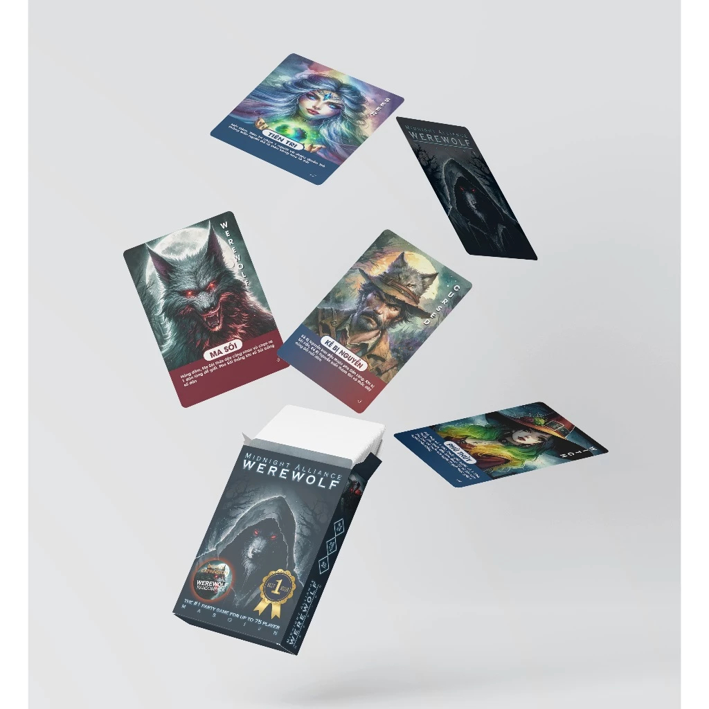 [Sỉ] Bộ Bài Ma Sói Midnight Alliance 21 Lá Giấy Cứng Nhỏ Gọn Drinking And Board Game THE KAS