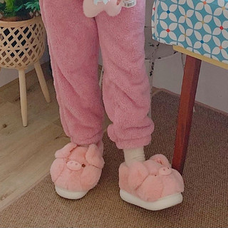 Giày Sục Bông Hình Heo Pig Đáng Yêu Lông Mịn Đẹp Mùa Đông