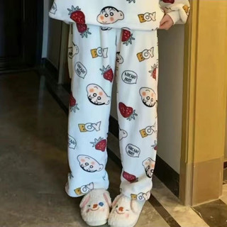 Quần Lông Hoạ Tiết Hoạt Hình Chibi Mặc Mùa Đông Lộn Mịn Ấm