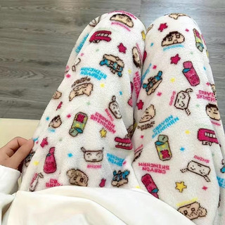Quần Lông Hoạ Tiết Hoạt Hình Chibi Mặc Mùa Đông Lộn Mịn Ấm