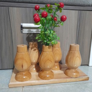 Bình decor, bình gỗ trang trí siêu dễ thương làm từ gỗ tự nhiên