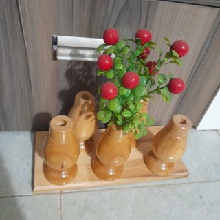 Bình decor, bình gỗ trang trí siêu dễ thương làm từ gỗ tự nhiên