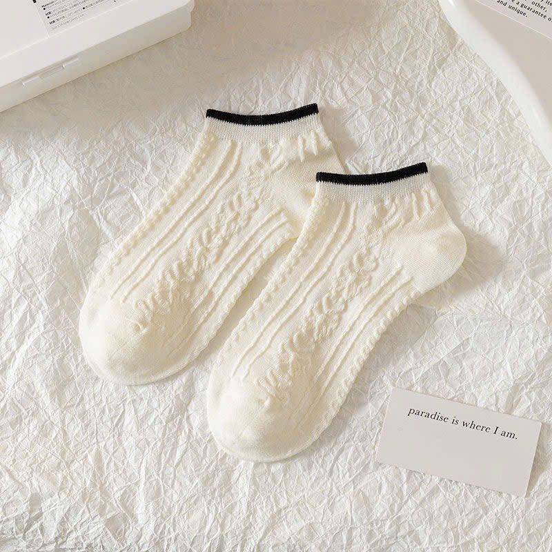 set 5 đôi tất nơ ren đen trắng tiểu thư xinh xỉu