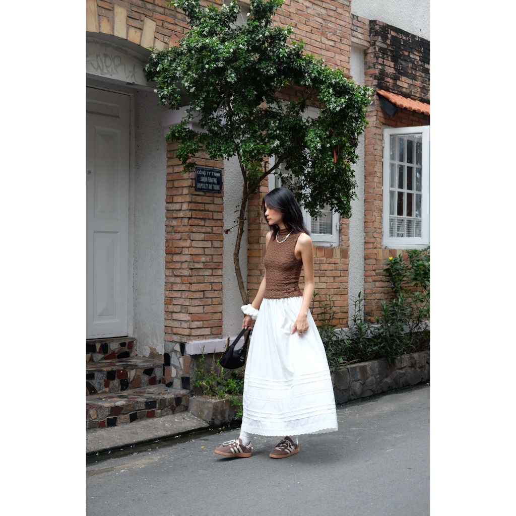 SUNDAY - COFFE BEAN BASIC TANK - Áo Thun Basic Ren.