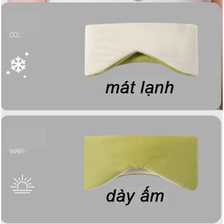 Bịt tai mắt ngủ, che tai mắt ngủ  2 Mặt chất liệu nhung Lụa