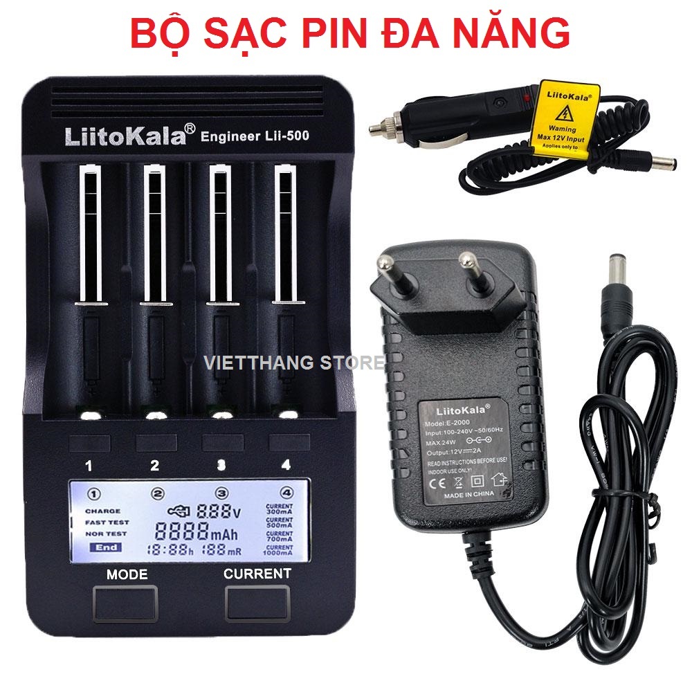 Lii 500 Lii 600 - Bộ Sạc và test pin đa năng cho pin AA AAA 18650 26650 ...