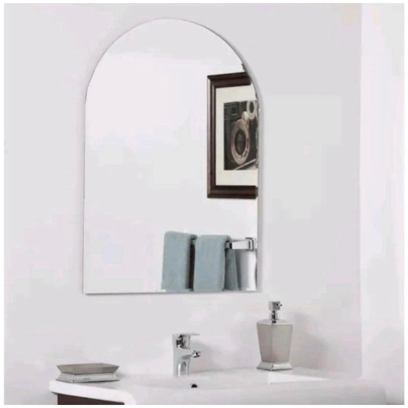 (30x45cm) Gương Hình Bán Nguyệt Dán Tường Decor Phòng Tắm Bàn Trang Điểmn