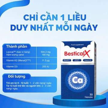 Canxi BesticalX canxi sinh học bổ sung canxi và vitamin d3k2 giúp tăng chiều cao vượt trội cho bé