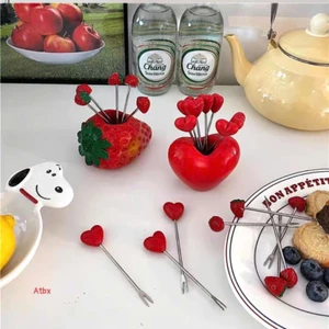 🍓🍓 Bộ 10 Dĩa Ăn Trái Cây Hình Trái Tim, Hình Quả Dâu Xinh Xắn