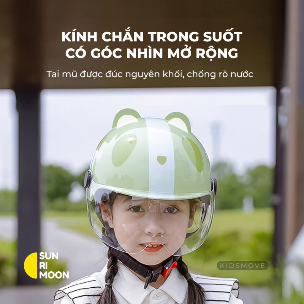 Ảnh Mũ bảo hiểm trẻ em có kính siêu nhẹ Sunrimoon WT-074, cho bé 3-14 tuổi, có chỉnh size vòng đầu 4