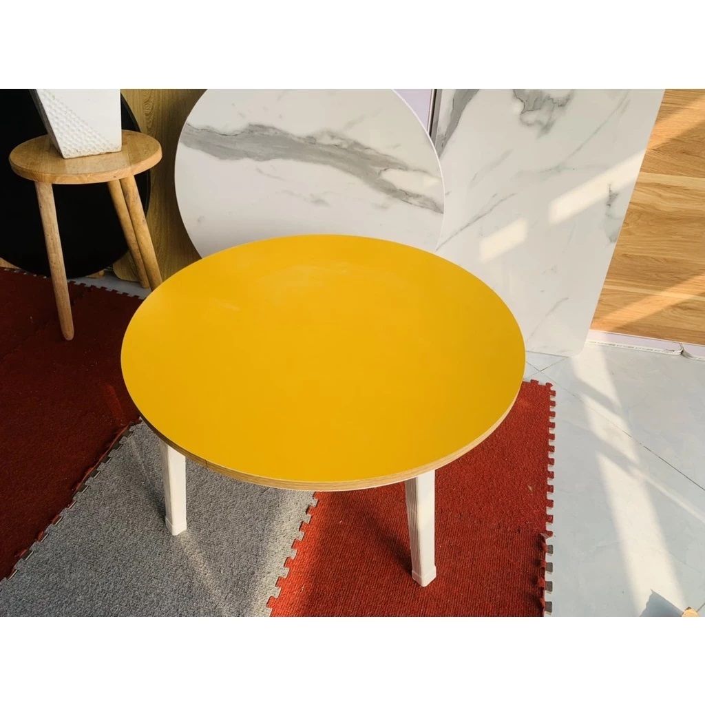 Bàn học gấp gọn ngồi bệt bàn gấp học sinh tiện ích chân nhựa cứng 60x60 bàn tròn ChavaCo