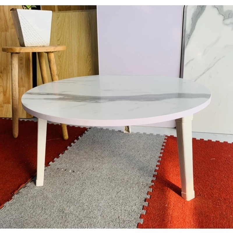 Bàn học gấp gọn ngồi bệt bàn gấp học sinh tiện ích chân nhựa cứng 60x60 bàn tròn ChavaCo