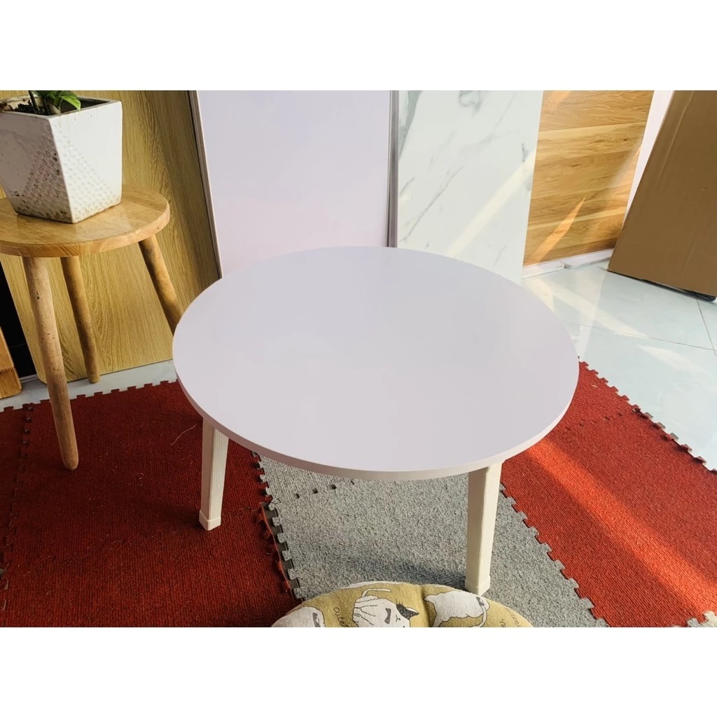 Bàn học gấp gọn ngồi bệt bàn gấp học sinh tiện ích chân nhựa cứng 60x60 bàn tròn ChavaCo