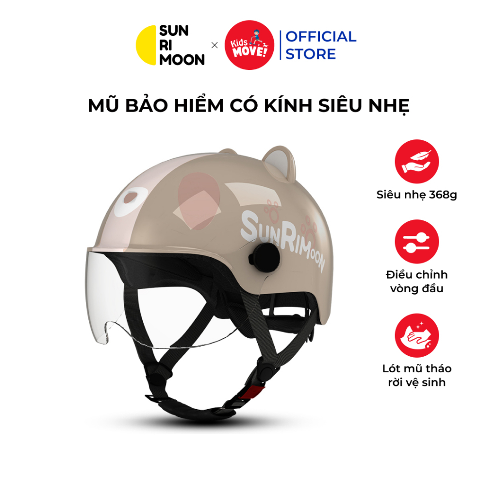 Đánh Giá Mũ Bảo Hiểm Trẻ Em Có Kính Sunrimoon WT-074 Siêu Nhẹ | An Toàn Cho Bé 3-14 Tuổi