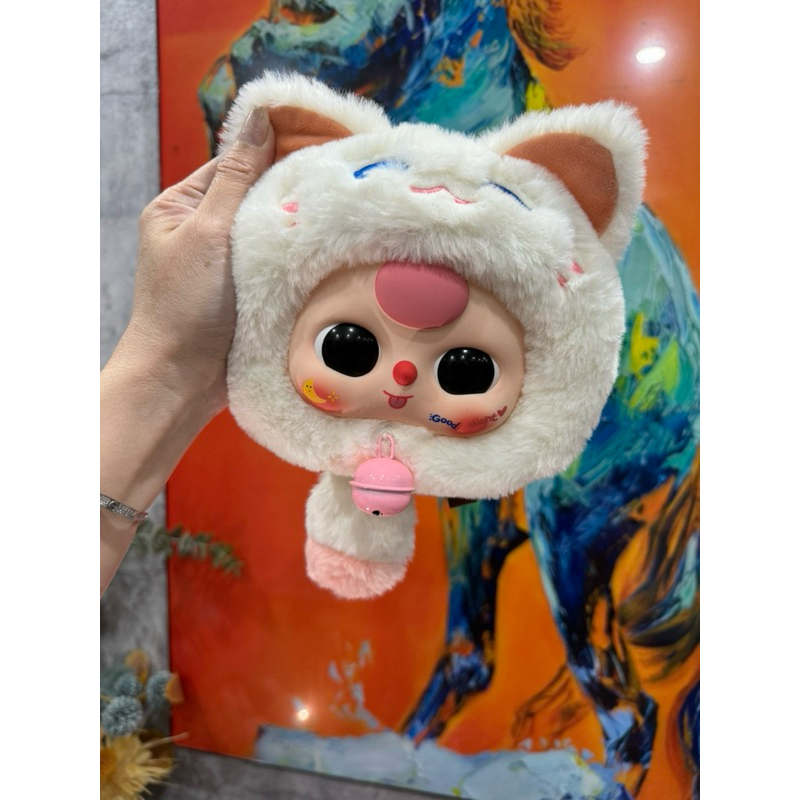 [Sẵn]bbthree lucky cat Mèo trắng mắt 360 (y hình) new full box card(đac ...