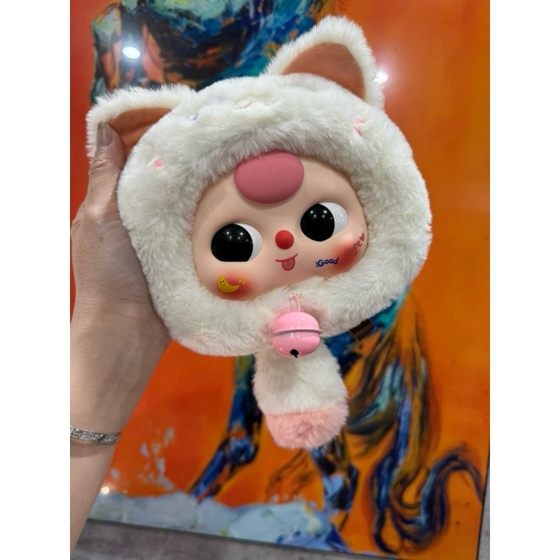 [Sẵn]bbthree lucky cat Mèo trắng mắt 360 (y hình) new full box card(đac ...
