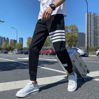Quần dài nam sọc kẻ ngang thời trang 5 size 40-68kg,quan jogger ống bo thể thao mặc nhà tập gym chạy bộ K1