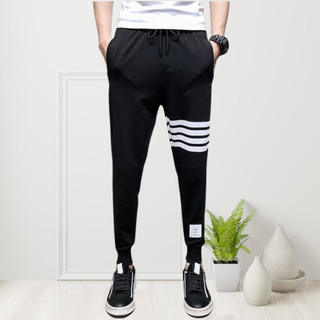 Quần dài nam sọc kẻ ngang thời trang 5 size 40-68kg,quan jogger ống bo thể thao mặc nhà tập gym chạy bộ K1
