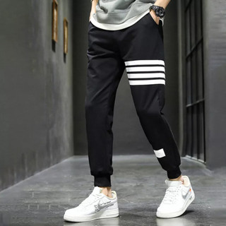 Quần dài nam sọc kẻ ngang thời trang 5 size 40-68kg,quan jogger ống bo thể thao mặc nhà tập gym chạy bộ K1