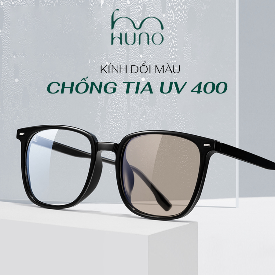 Kính Mát Đổi Màu Nam Nữ HUNO Cao Cấp 2026 Với Thiết Kế Gạch Ngang Basic Mang Phong Cách Hiện Đại – KR60