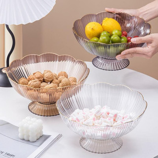 đĩa hoa quả trái cây chân cao,khay đĩa đựng hoa quả bánh kẹo nhựa trong suốt