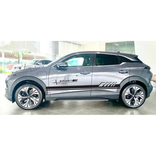 Tem 2 bên Sườn Xe Ô tô VF6, decal Sọc đen sport keo trong