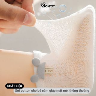Combo 4 đôi tất trẻ em lưới thoáng khí GOMTAT chất liệu cotton mềm mại an toàn cho bé - YIQ-W018-CB4